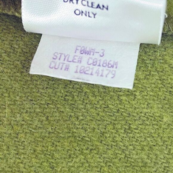 Eileen Fisher Chartreuse Green Wool Coat Open Front Size Medium - Picture 6 of 6